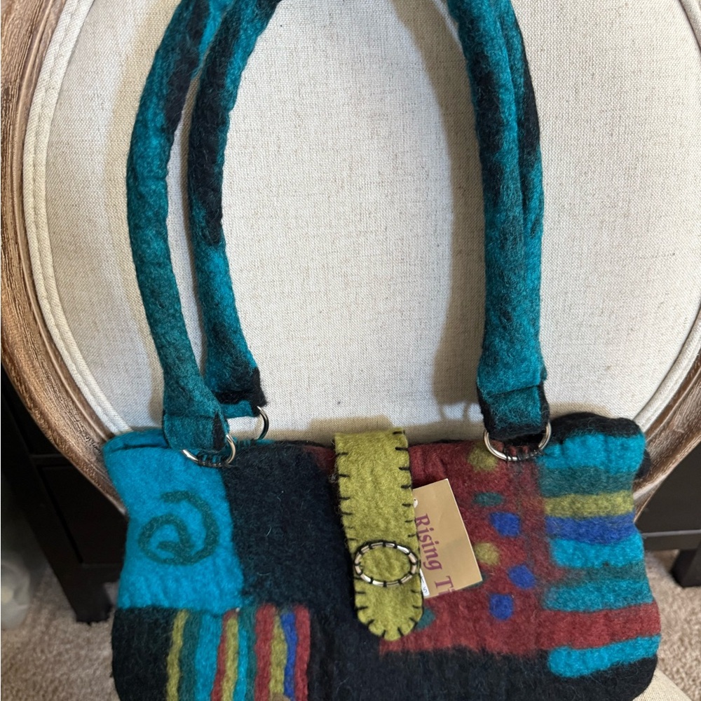 Colorful Felt Shoulder Bag NWT